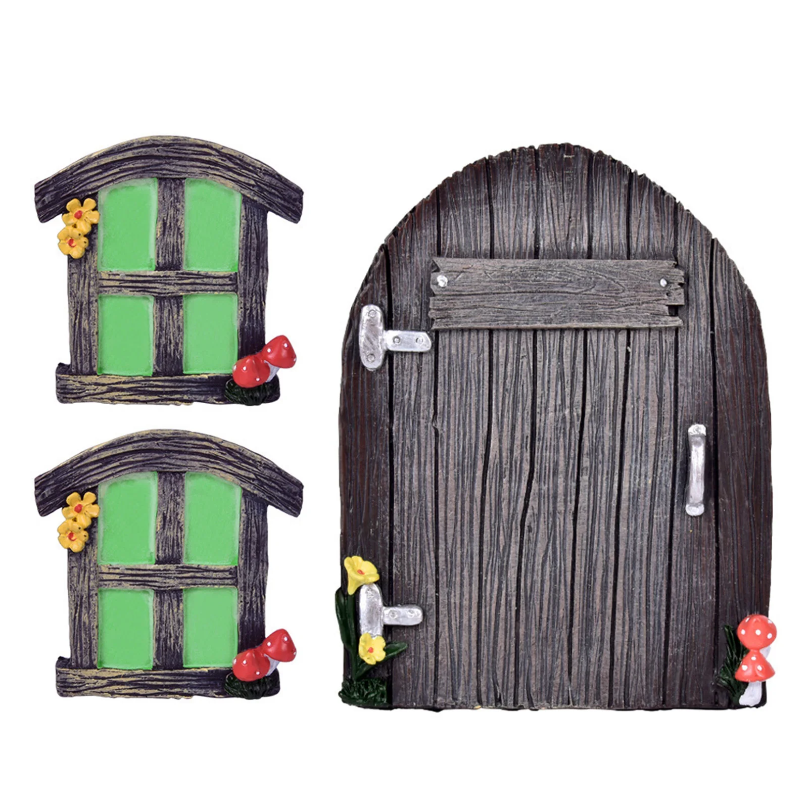 

Fairy Door & Windows for Trees Luminous Resin Outdoor Ornament Miniature Fairy Art Accessories for Kids Glow in Dark L23