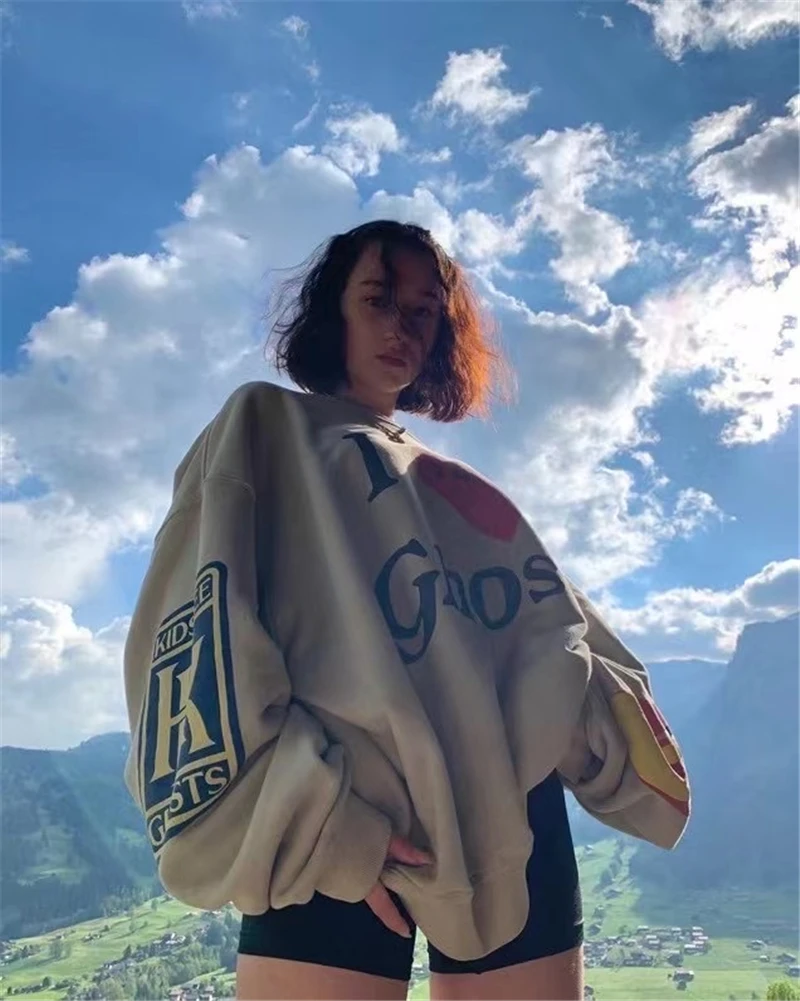 

Light Grey I Feel Ghost Sweatshirts Kanye West CUDI KID SEE GHOST Los Angeles Hoodies Men Women Streetwear