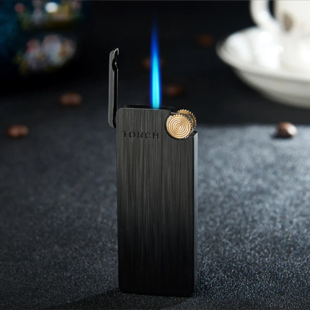 

Grinding Wheel Straight Into The Blue Flame Inflatable Metal Lighter Windproof Cigarette Portable Lighter