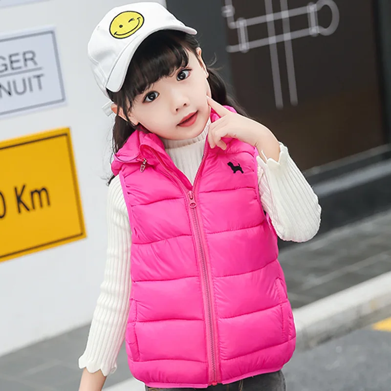 Детский жилет для девочек A15 зимняя куртка с капюшоном мальчиков и верхняя одежда