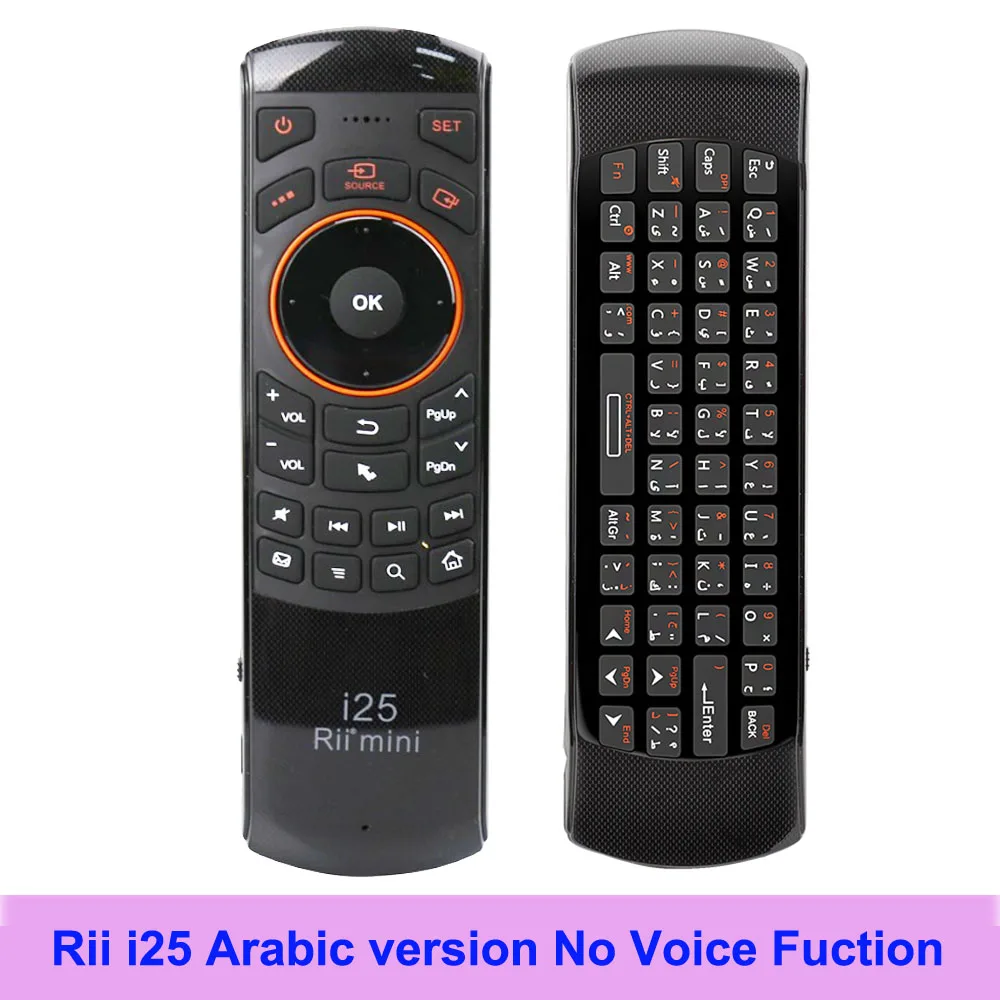Rii Mini i25A 2,4G Беспроводная Летающая воздушная мышь русская английская Иврит Клавиатура Rii i25 пульт дистанционного управления для Android tv пульт дистанционного управления - Цвет: Rii i25 Arabic