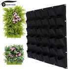 281 черные настенные подвесные мешки для посадки, цветочный горшок, пакет для выращивания растений, садовый плантатор, вертикальный садовый кастрюля, аксессуары для домашнего декора