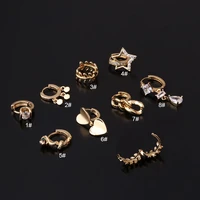1pc gold small huggie earring heart star stud earrings for women girls trendy ear ring bone buckle fashion cartilage piercing