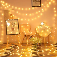 6m 10m 12m cherry balls led fairy string lights battery usb 220v operated wedding christmas outdoor room garland decoration 2022