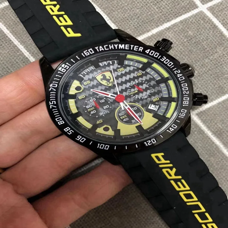 

2021 Ferrari-Tourbillon Quartz Watch New Arrivals Self-Wind Limited Edition Brand Luxury Men's and Women's Watch Clock 8697