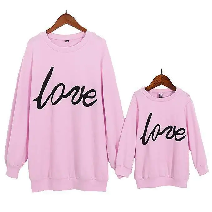 Одинаковая Осенняя толстовка с длинными рукавами и надписью LOVE для мамы дочки 2019