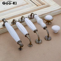 goo ki european stye crack cupboard drawer knob antique ceramic pull ceramic handle wardrobe door handle for furniture hardware