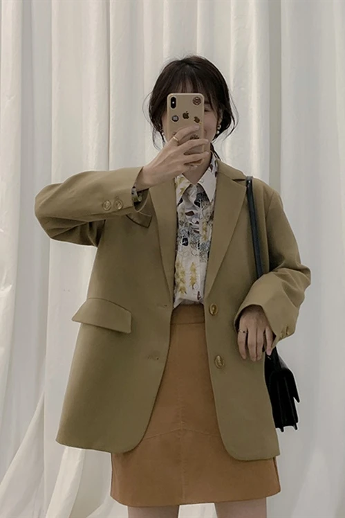 

FY001 Suit jacket women's design khaki suit.