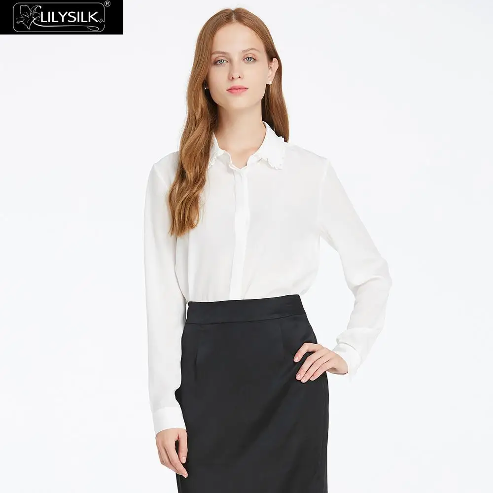 LilySilk блузка Сладкий тягучий Край Дамы Распродажа