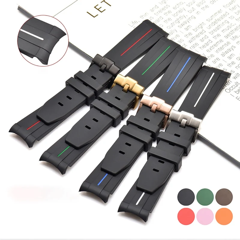 Ремешок для часов 20 мм из натурального каучука силиконовый ремешок 21 сменный с