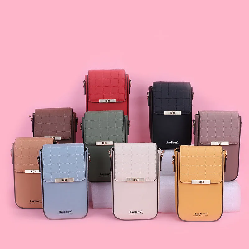 

New Fashion Multi-Card Women's Mobile Phone Bag Luxury PU Leather Ladies Card Holder Hot Sale Brand Female Messenger Bag Bolsos