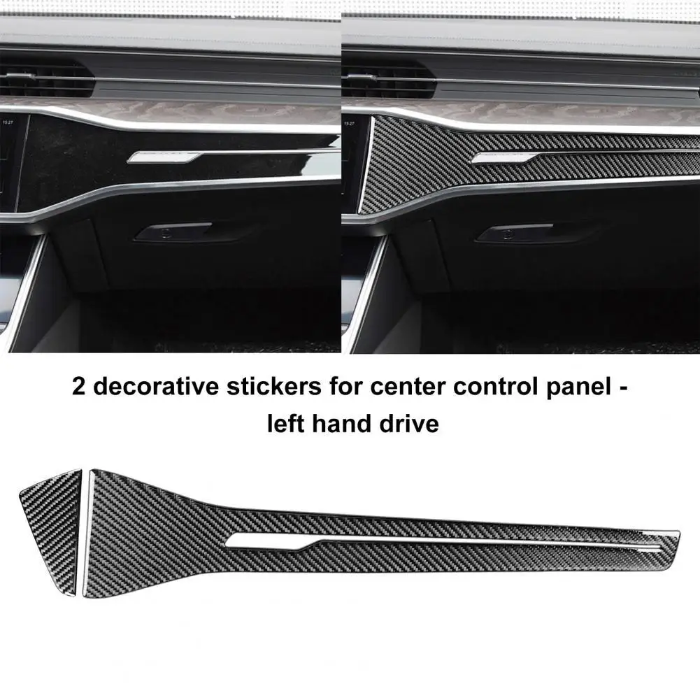 

Anti-corrosive 2Pcs Light Car Styling Dashboard Panel Trim Sticker Carbon Fiber Panel Trim Heat-resistant