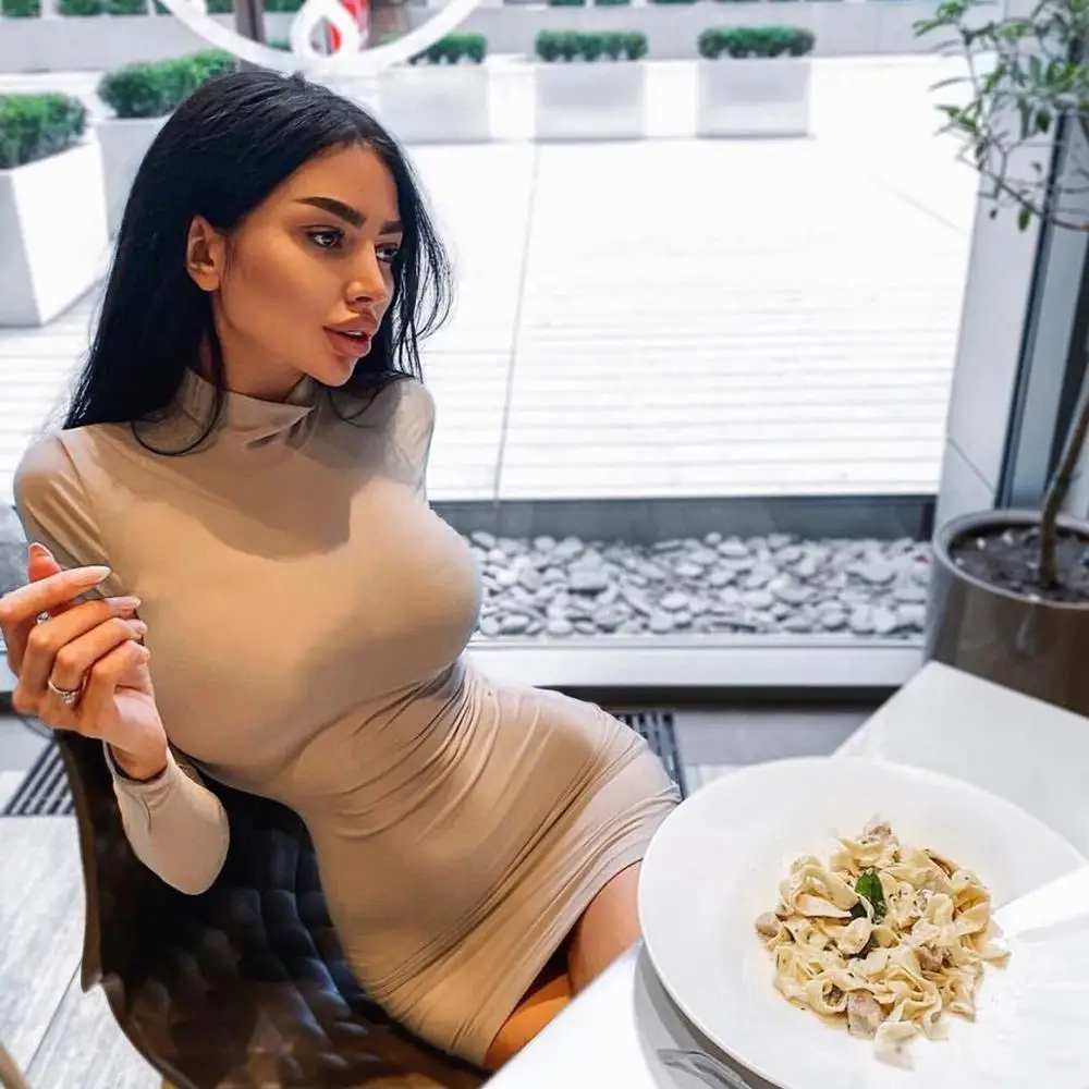 

Dresses For Women Autumn Winter Long-sleeve Female Clothing Fashion High Turtleneck Slim Elastic Sexy Short Mini Party Dresses
