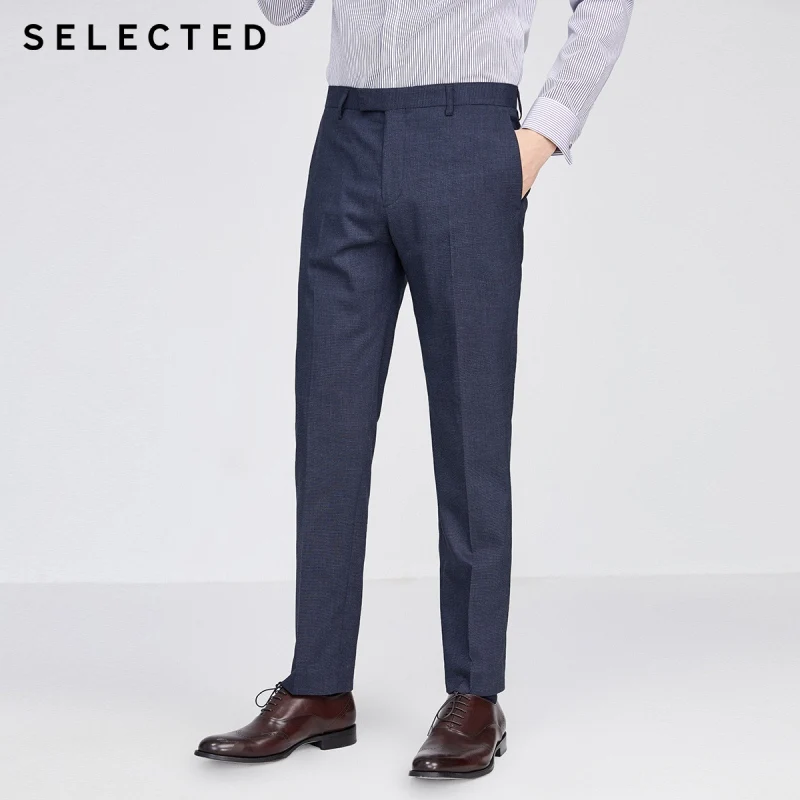 Мужские повседневные деловые облегающие однотонные Костюмные брюки модель