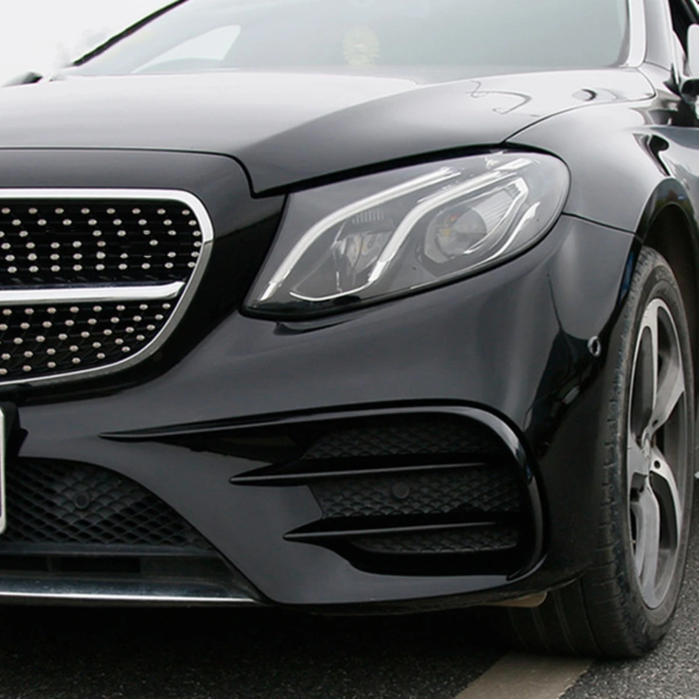 

2pcs Glossy Black Front Spoiler Air Vent Outlet Trim Cover For Benz W213 E300 E53 2021 Car Surround Wind Decor Moulding Sticker