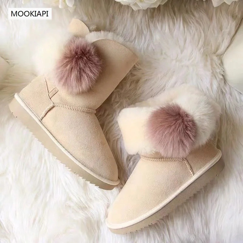 Австралии наивысшего качества женские сапоги на снежную погоду 2019 из настоящей