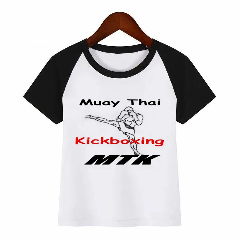 Fighting Muay Thai Fight Летний стиль Забавные милые топы для девочек модная уличная одежда Harajuku футболка для мальчиков уличная детская футболка