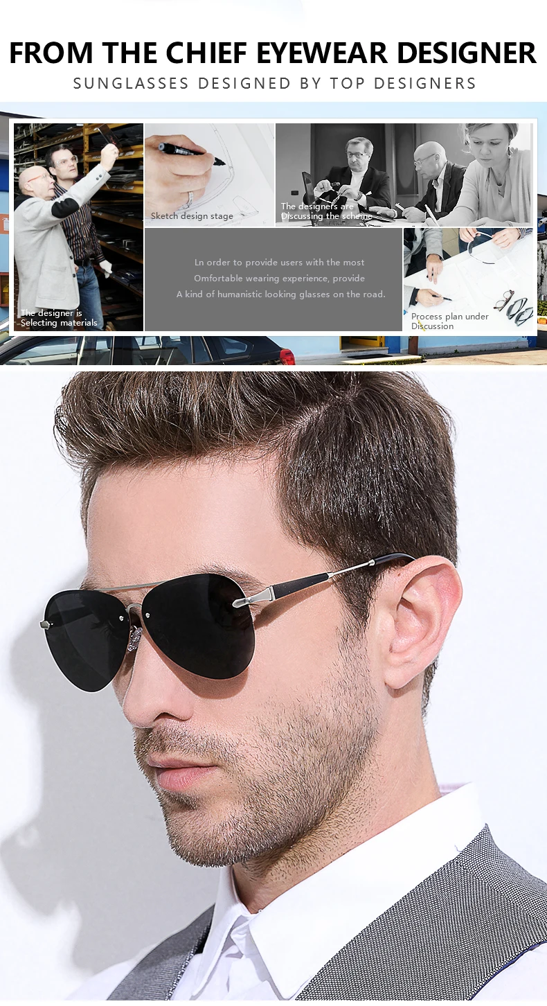FANKEPOLO new men's retro sun eye round metal polarizer luxury brand designer sun eye black driving mirror goggles fashion