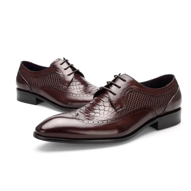 С рисунком под змеиную кожу Туфли платье с острым носком в Оксфордском стиле