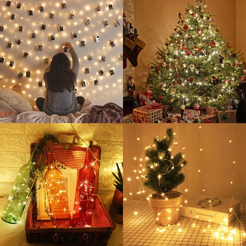 

USB 16 Colors Fairy String Lights Multi Color Christmas Lights Remote 16Ft 50 LEDs Waterproof Firefly Twinkle Lights