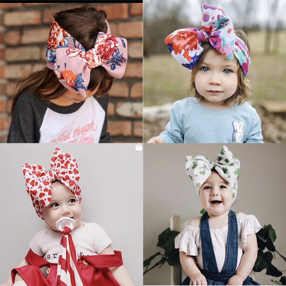 Милые детские ленты для волос с большим бантом девочек эластичная повязка на