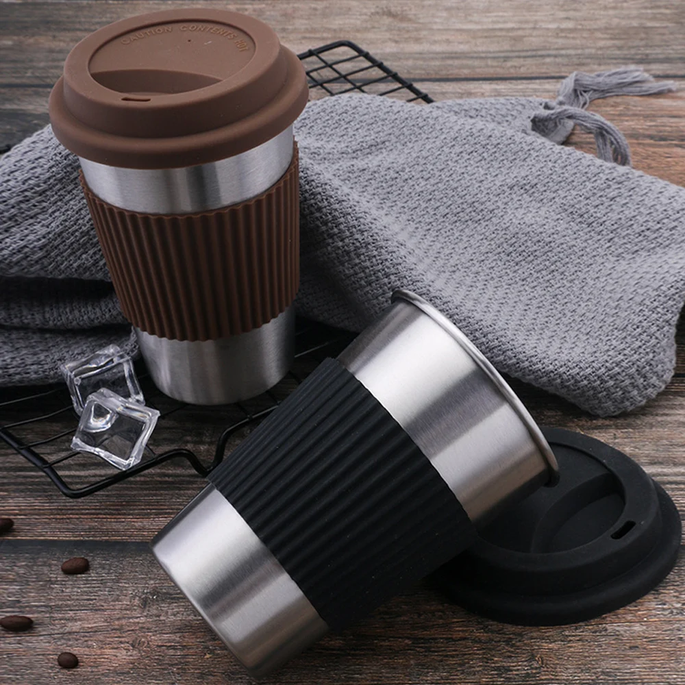 500 мл бутылка для воды кофейная чашка с силиконовыми крышками и рукавами