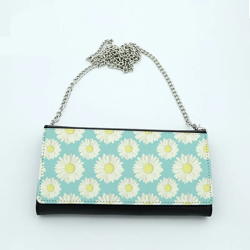 

Free shipping 4pcs/lot Blank Sublimation Leather Wallet Purse with Iron Chain for Hot transfer Printing Blank consumables DIY