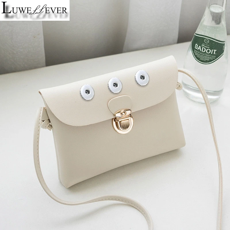 Brand New 004 Bag Snap Button Purse Pu leather Wallet Bags Charms Bracelet Jewelry For Women Fit 18mm Button Shoulder Bags