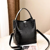 womens bag new 2021 crocodile print bucket bag fashion bag one shoulder sloping bag handbag korean version bag