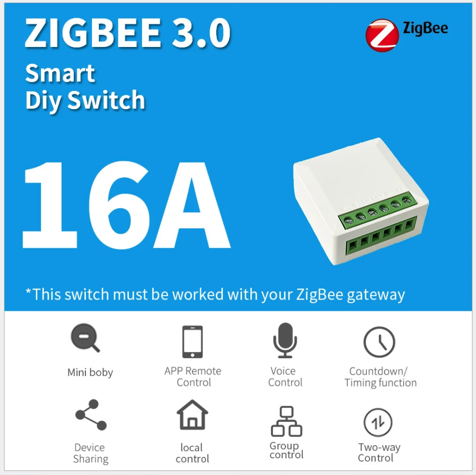 Двухсторонний смарт-выключатель ZBMINI Zigbee 3,0 с поддержкой умных вещей, Tuya,Smart Life,eWeLink,HUE Bridge,Home Assistant,Zigbee2MQTT