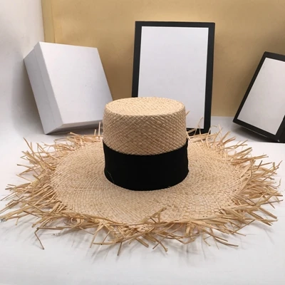 The new sun hat burrs thin section lafite grass is prevented bask in large straw hat brim gao tou2 flat hat for a holiday - Цвет: Lafite grass color