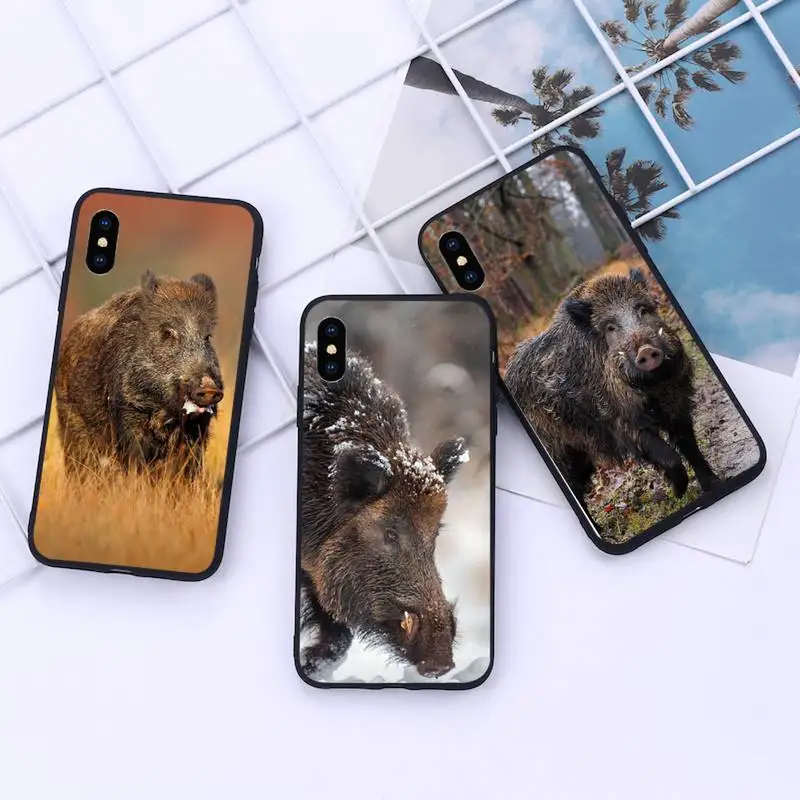 

Horror Animal Wild Boar Phone Case For iphone 12 11 13 7 8 6 s plus x xs xr pro max mini