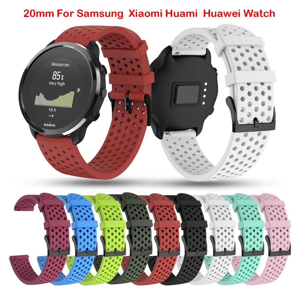 

20mm Silicone Strap For Garmin Forerunner 58/150 Samsung Galaxy Xiaomi Watch Correa Sport Wrist Bracelet Band Smart Accessories
