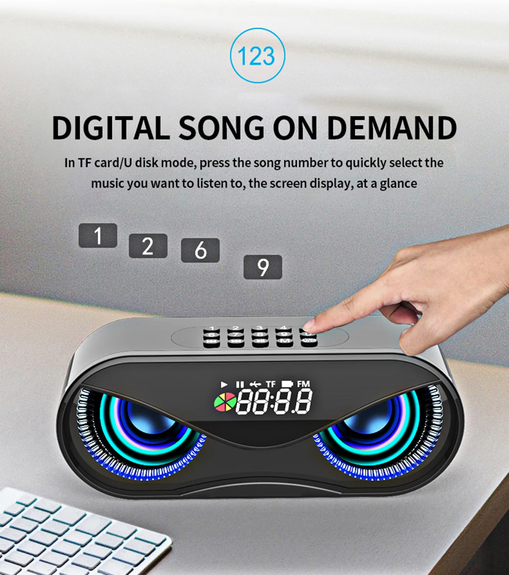 Bluetooth-Колонка M6 Беспроводная со светодиодной подсветкой и FM-радио | Электроника