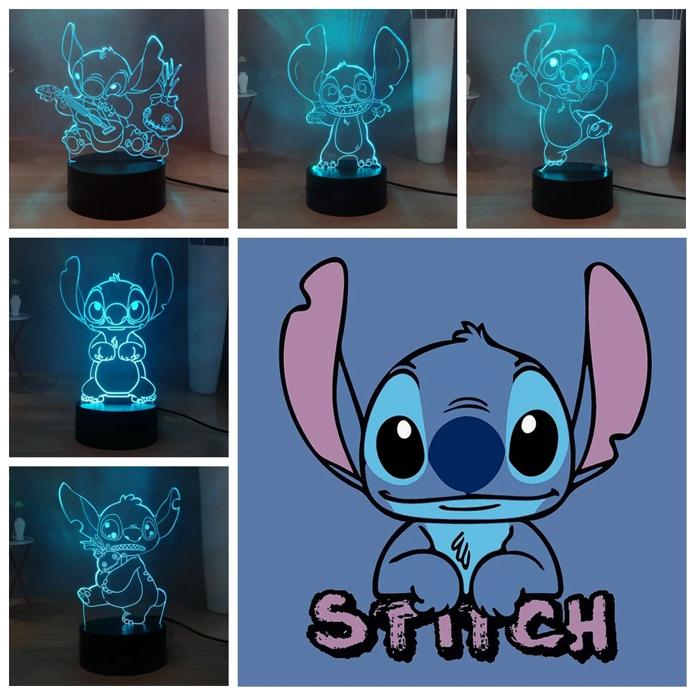 Настольный светильник RGB с 3d иллюзией мультфильма цветной светодиодный ночник