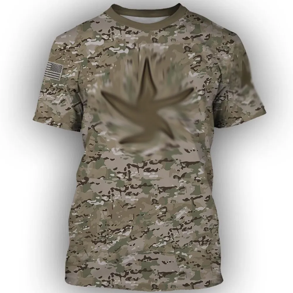 

Camouflage Sports T-shirt, Custom Style Summer Fashion Round Neck T-shirt