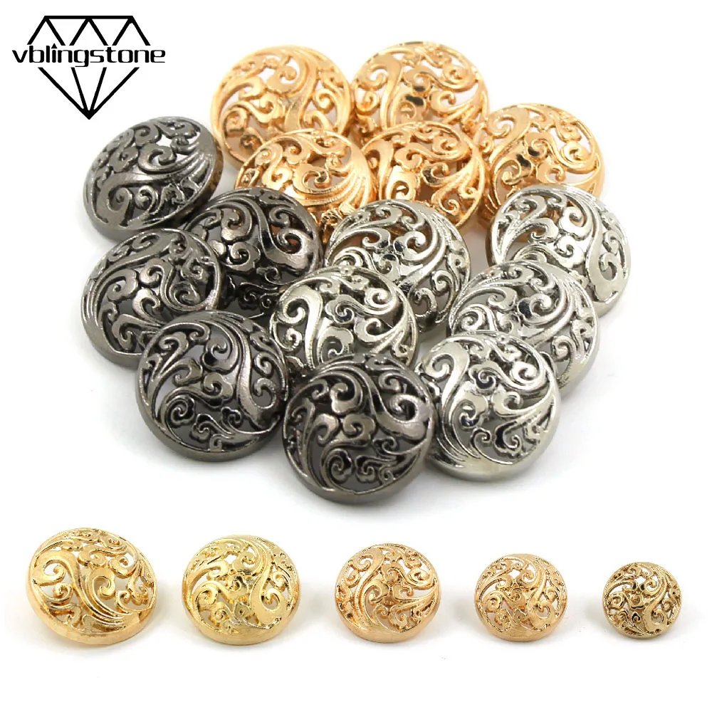 5 шт. круглые металлические пуговицы для одежды 15-25 мм