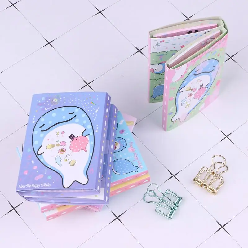 

Cute Happy Whale 6 Folding Memo Pad Sticky Note Memo Notepad Bookmark Stationery