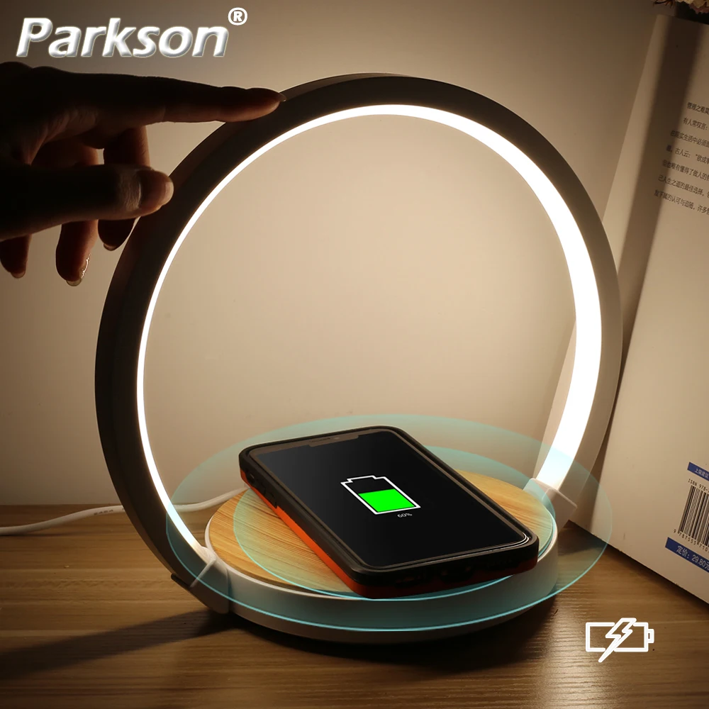 

Nordic Modern LED Table Lamp For Bedroom Wireless Charging Cell Desk Lamp Dimmable Adjustable Angle Night Lamp Bedside Table