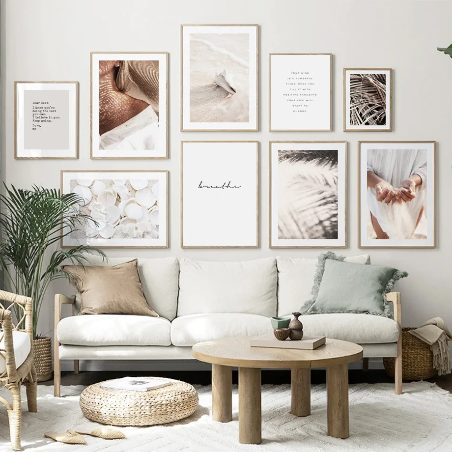 

Landscape Beach Shell Plant Canvas Painting Wall Poster Seascape Wall Picture For Living Room Decoration Home Decor