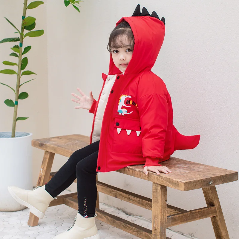 

kids jackets for girls hooded spring winter warm and casual Dinosaur shape children baby Jacket&Outwear toddler boys coat