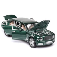 simulation 124 bentley moussain alloy car model lengthens version of acousto optic resilience car model childrens toy car orn