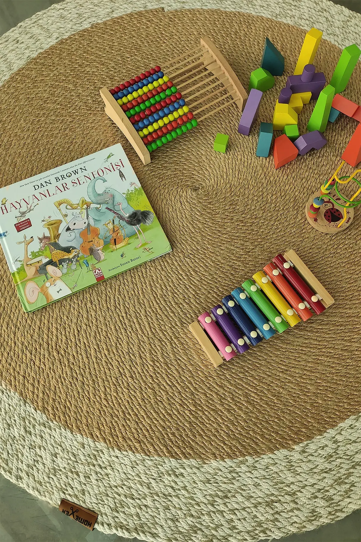 Mesh Carpet 90cm Round Washable Nano Jute Carpet/Rug Stripy %! 00 Handmade Weave 90x90 cm | Дом и сад