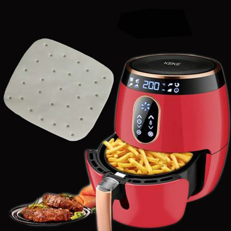 

100pcs 7/8/9 Inch Air Fryer Liners Perforated Non-stick Mat Steaming Baking Cooking White Pot Oil Paper Accessories