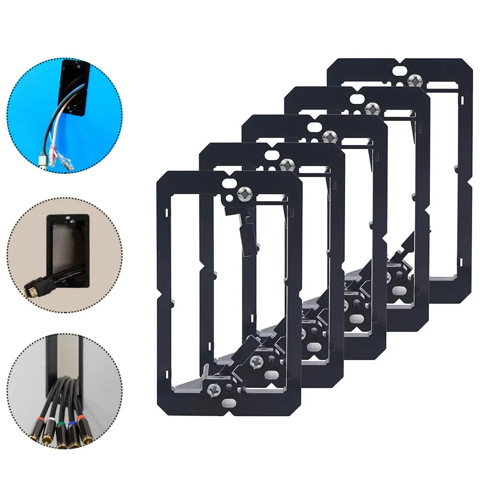 

5PCS Low Voltage Mounting Bracket Single Gang Wall Plate For Telephone Wires Network Speaker Cables Coaxial For Wall Plate