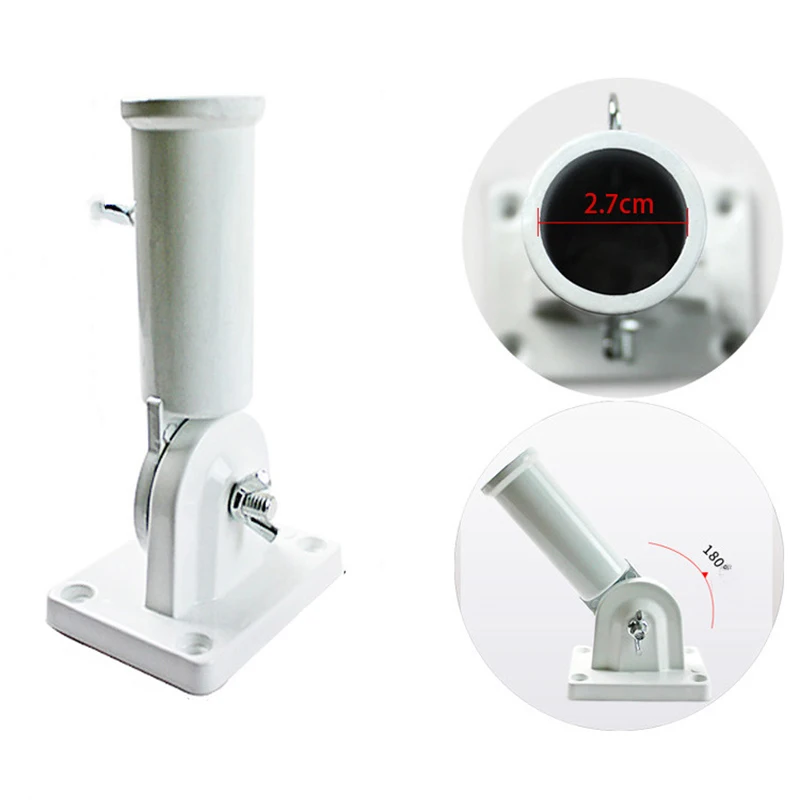 Настенный флагшток регулируемый металлический держатель кронштейн белый Windsock