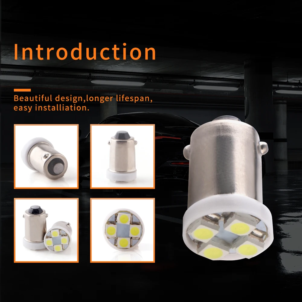 Светодиодные лампы T10 BA9S 4SMD T4W для салона автомобиля 100 шт.