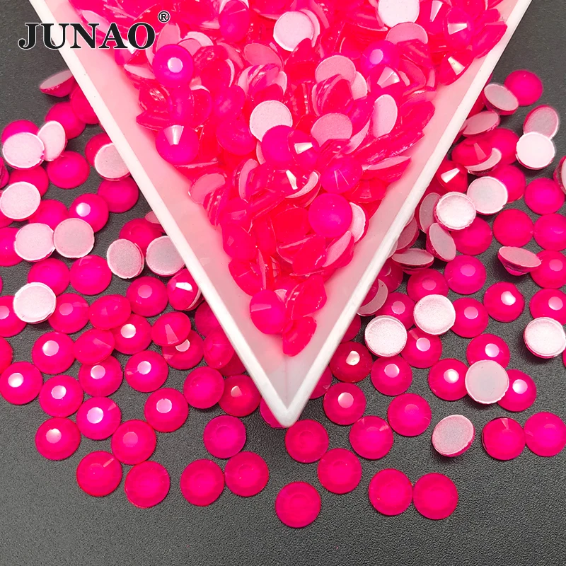 JUNAO SS16 SS20 Блестящий неоновый желтый цвет стеклянные хрустальные стразы с плоской задней частью круглые стразы не горячая фиксация хрустальный камень ремесла