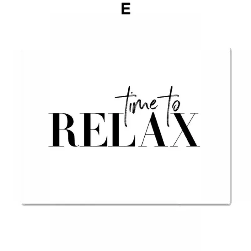 

Light Simple Style Wall Art Relax-Breathe Letter Quote Canvas Painting HD Print Bedroom Living Room Modern Home Decoration Mural