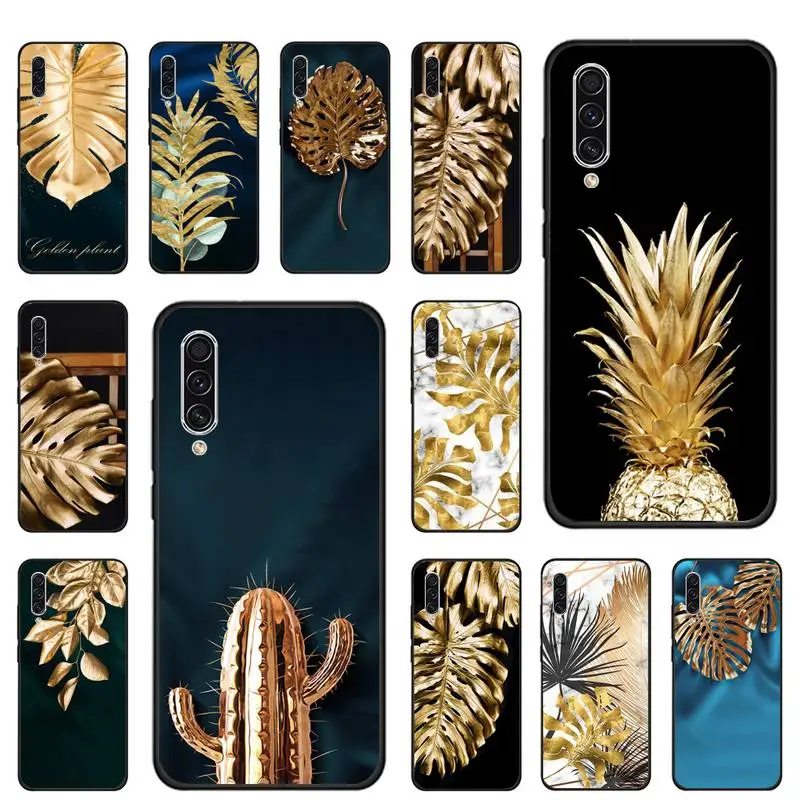 

Golden Cactus Banana Phone Case For Samsung galaxy S note 7 8 9 10 20 fe edge A 6 10 20 30 50 51 70 lite plus Soft Silicone